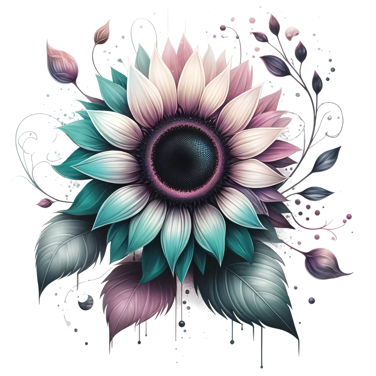 Stylized Watercolor Sunflowers 19 styles UV DTF Decal