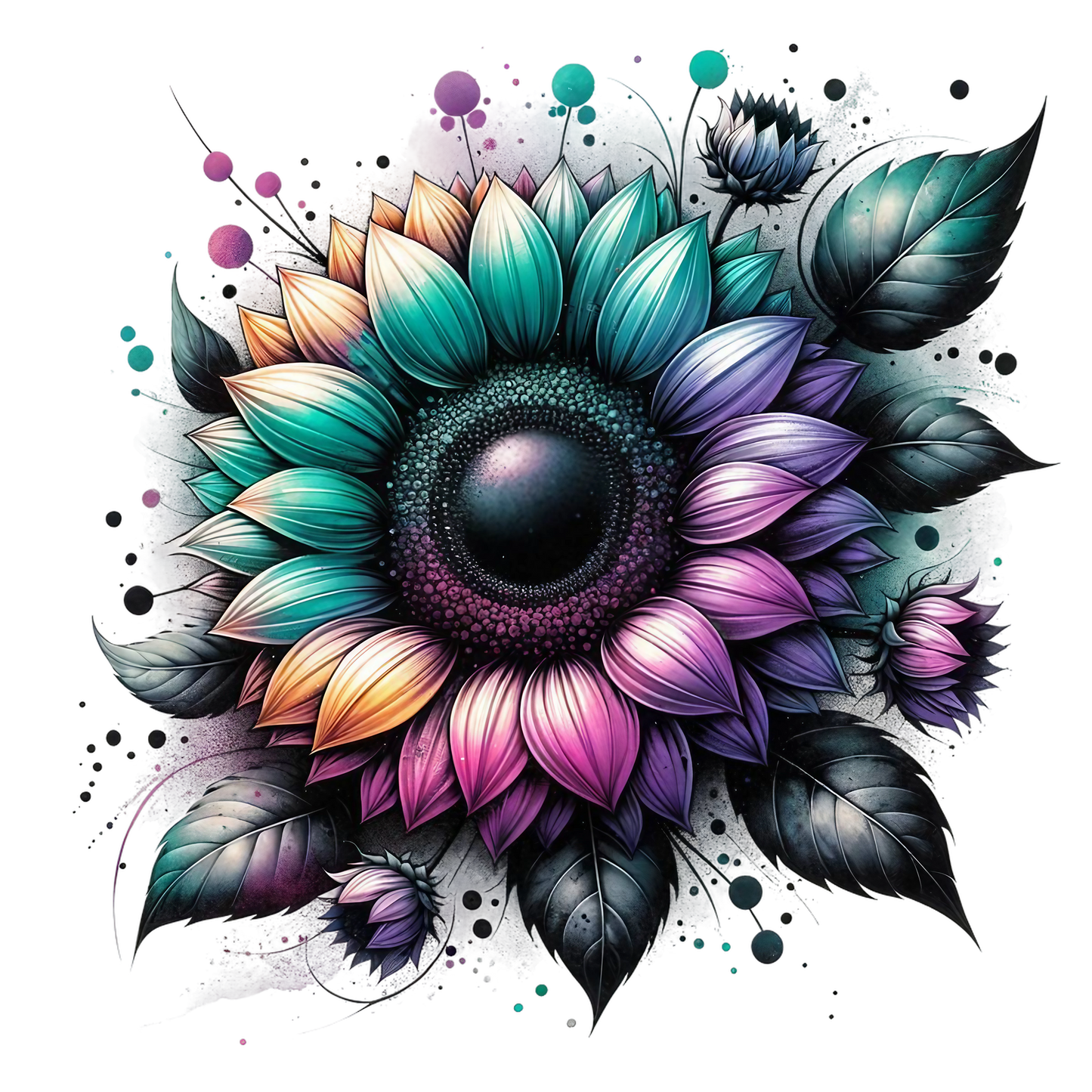 Stylized Watercolor Sunflowers 19 styles UV DTF Decal