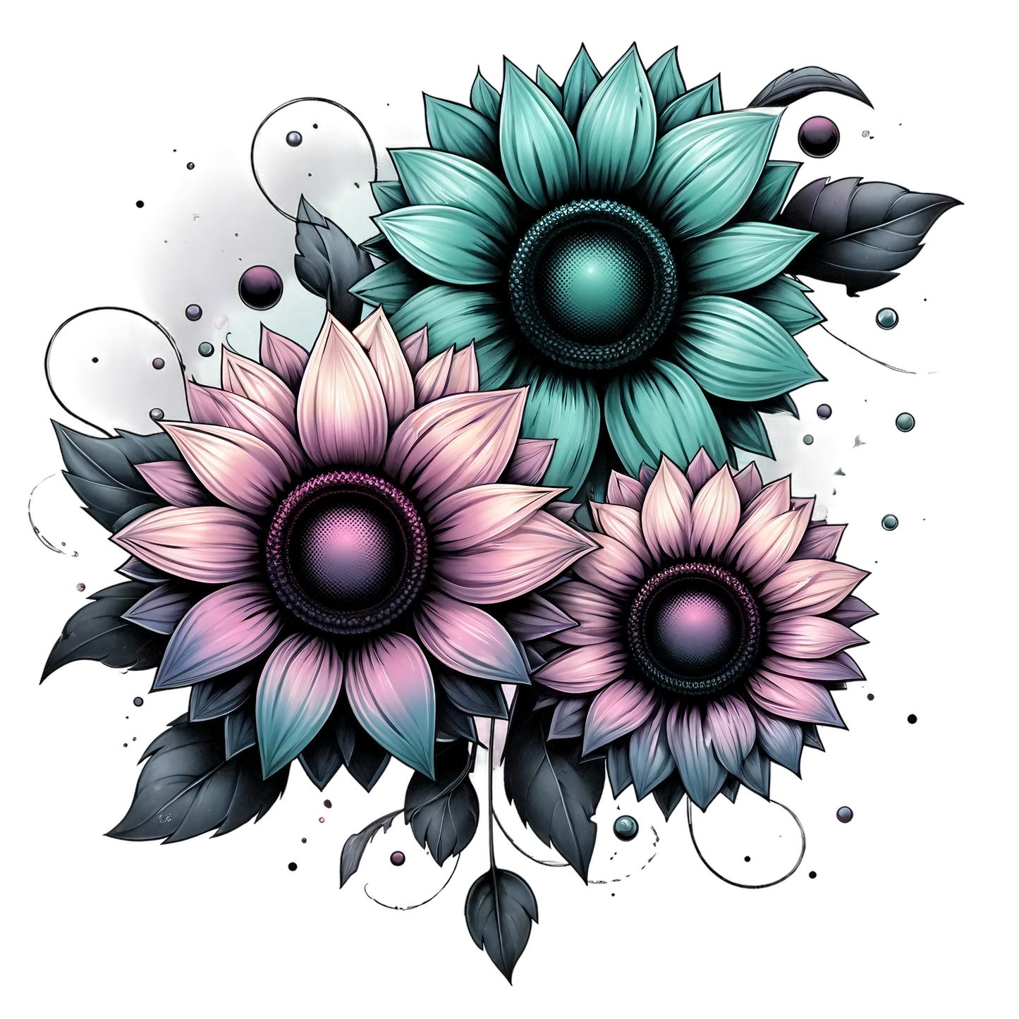 Stylized Watercolor Sunflowers 19 styles UV DTF Decal