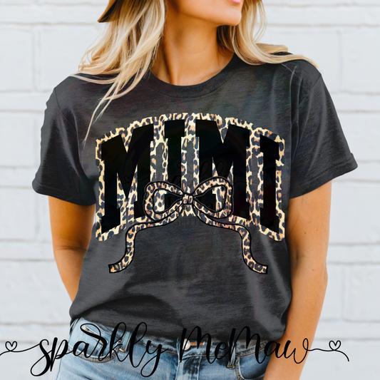 Mimi Leopard Print Black DTF Transfer