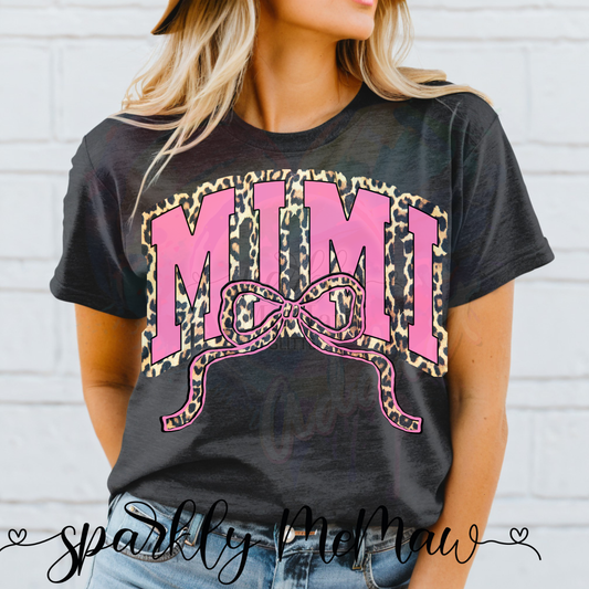 Mimi Leopard print pink DTF Transfer