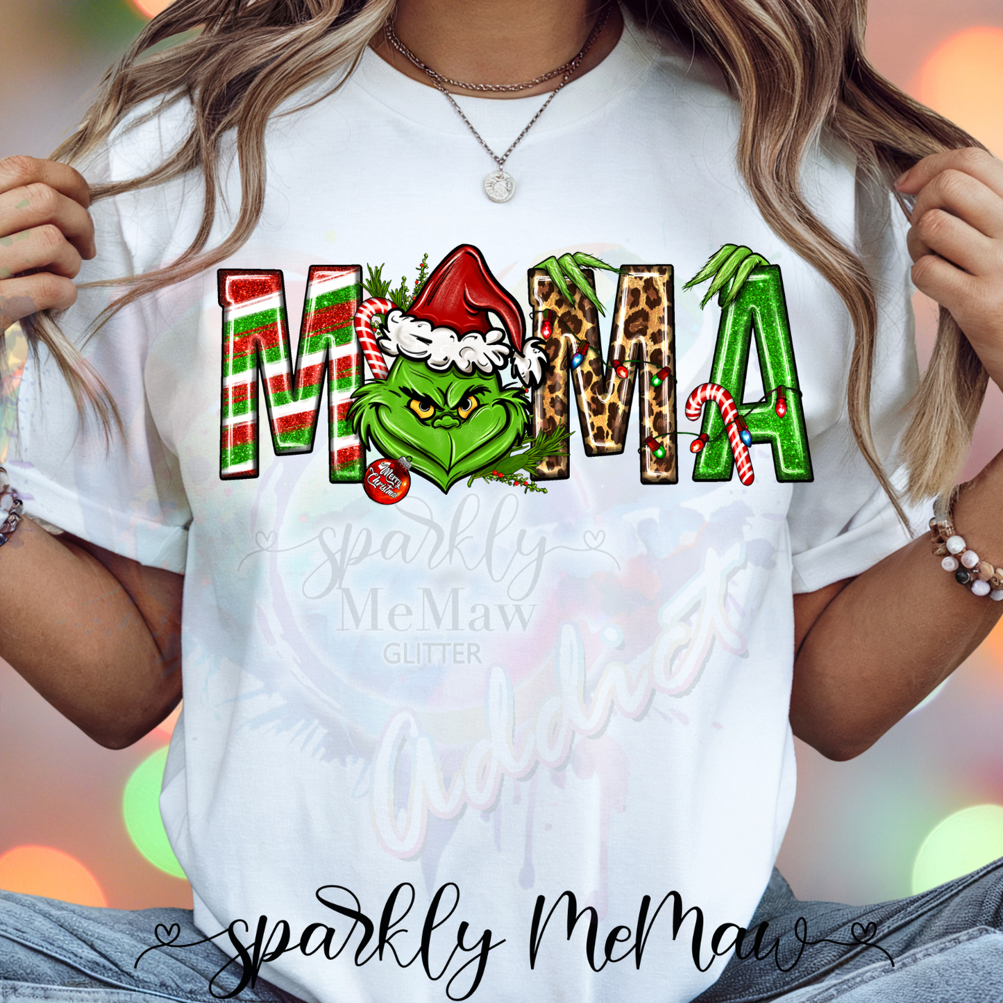 Grinch_Mama Ready to Press DTF Transfer (Fabrics only)