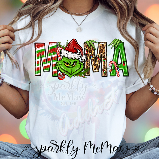 Grinch_Mama Ready to Press DTF Transfer (Fabrics only)