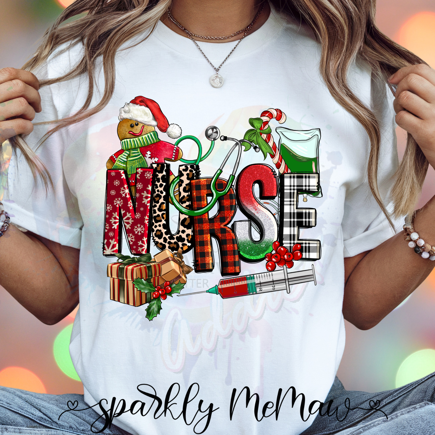 Christmas_Nurse Ready to Press DTF Transfer (Fabrics only)