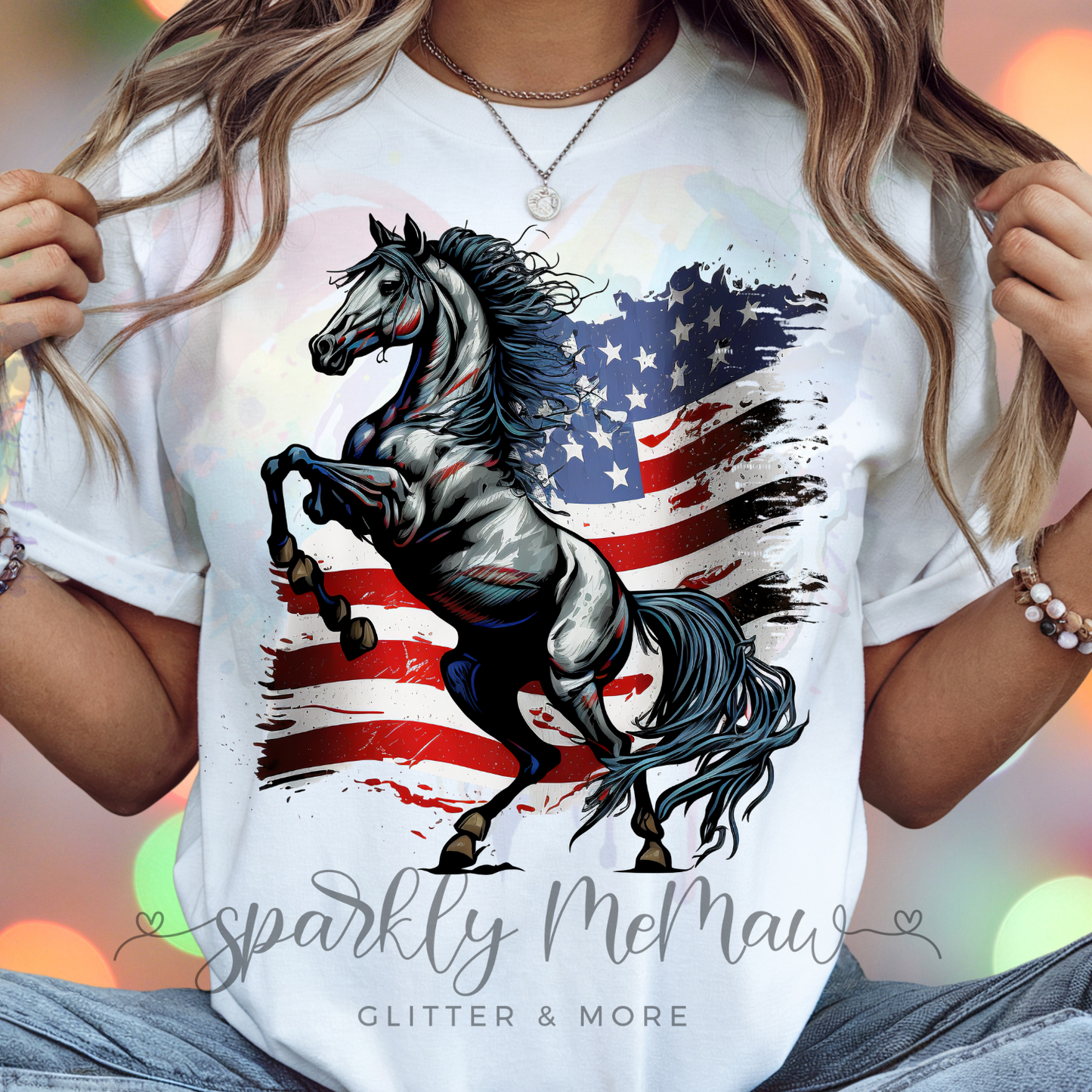 Flag Horse DTF Transfer