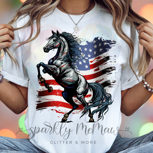 Flag Horse DTF Transfer