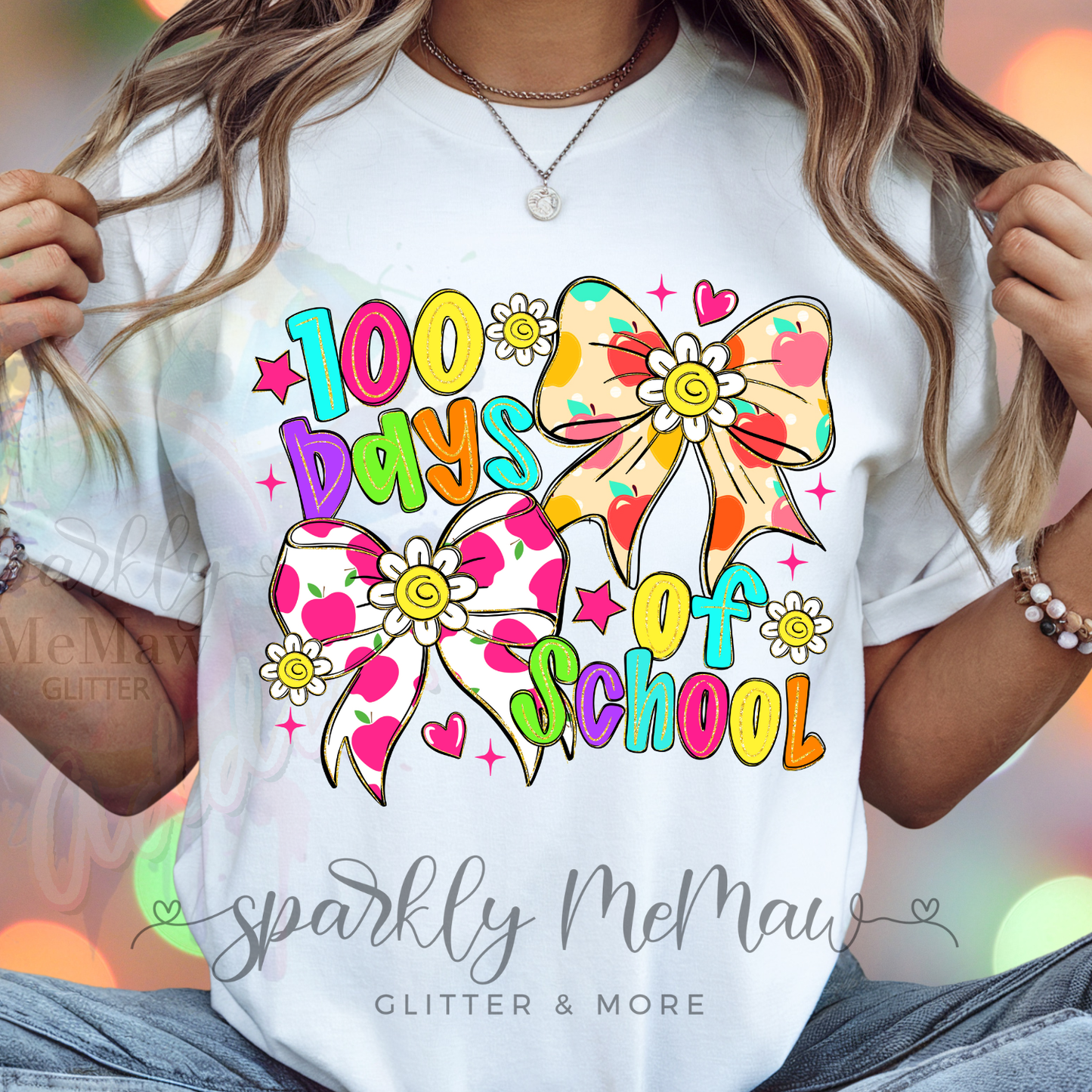 Coquette 100 days of school DTF Transfer (Fabrics)