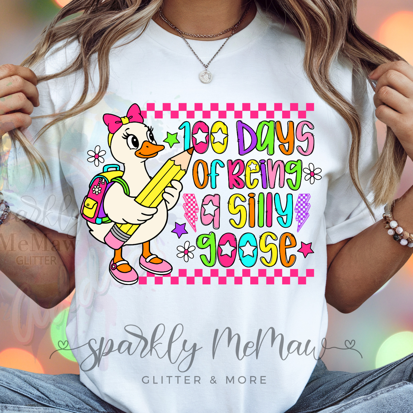 100 days of being a silly goose Girl DTF Transfer (Fabrics)