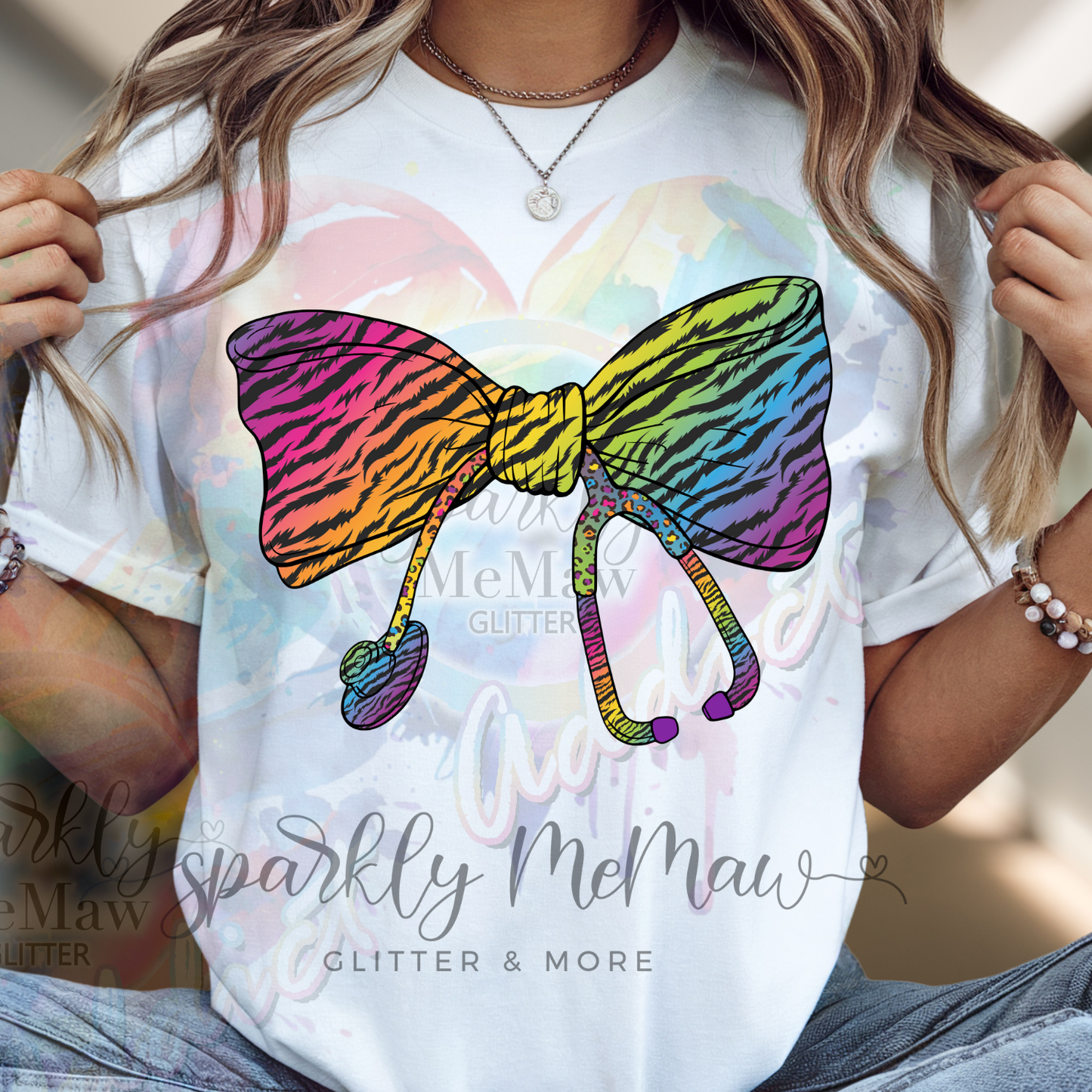 zebra neon stethoscope DTF Transfer