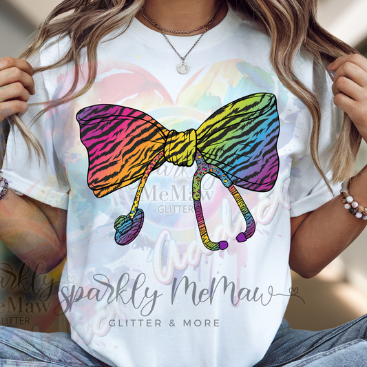 zebra neon stethoscope DTF Transfer