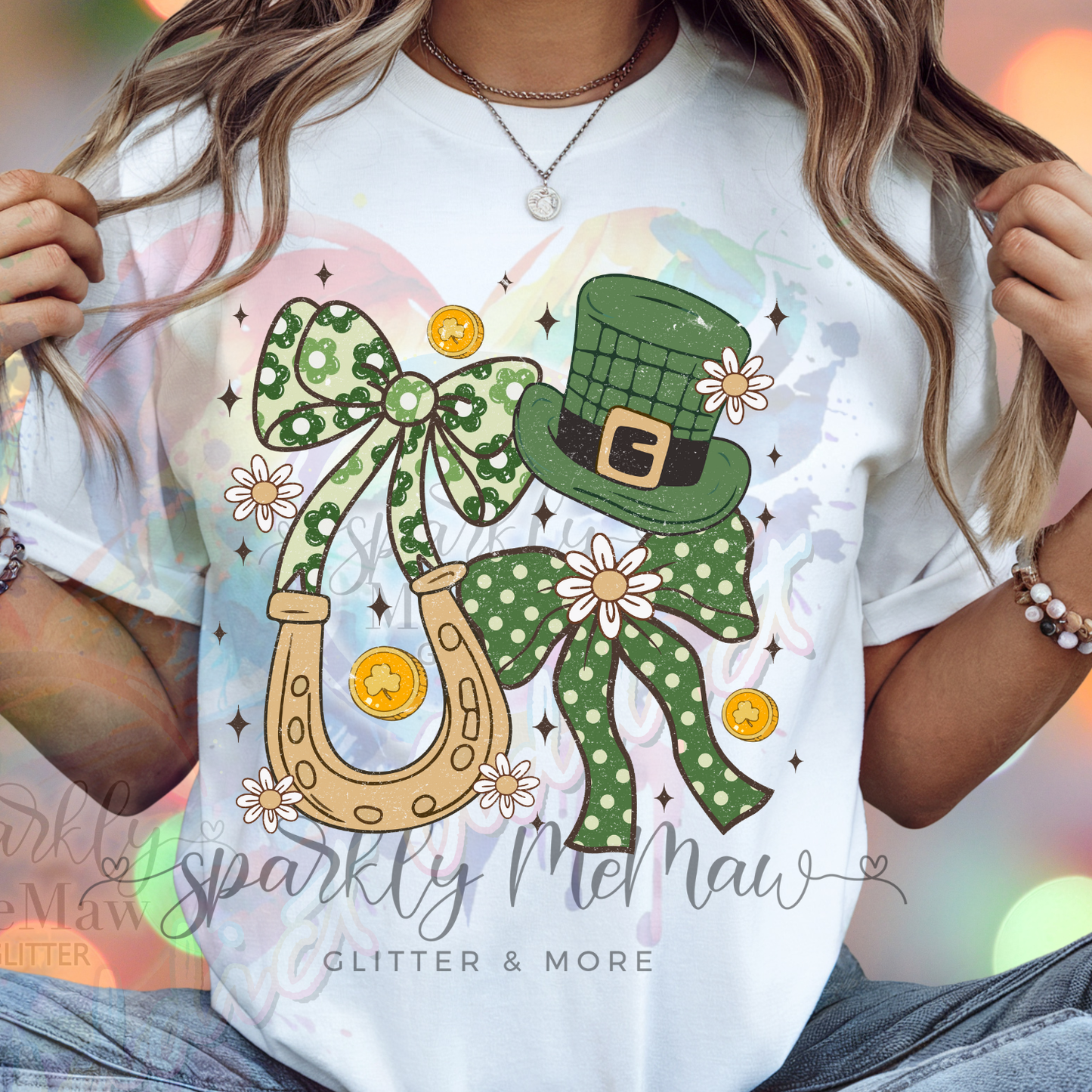 St Patrick Day Coquette Distressed DTF Transfer