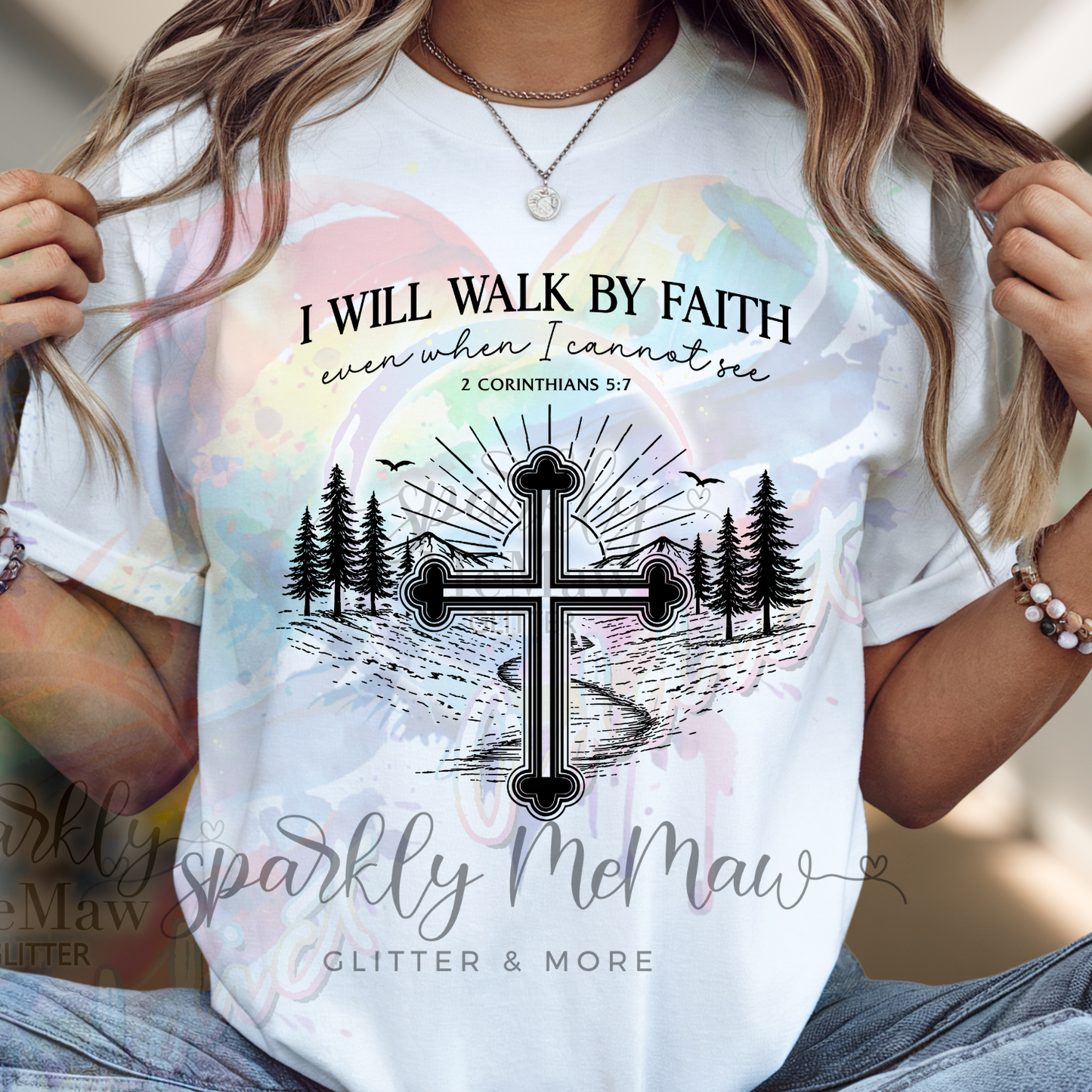 I Will Walk By Faith Black DTF Transfer