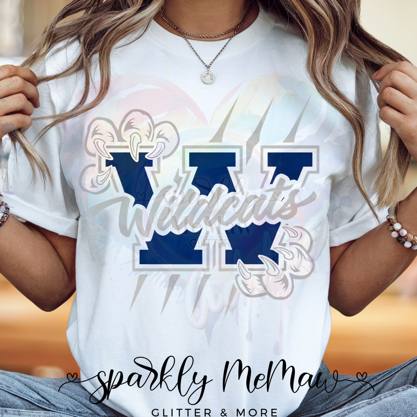 WildCats W Writing Paw   Ready to Press DTF Transfer (Fabrics only)