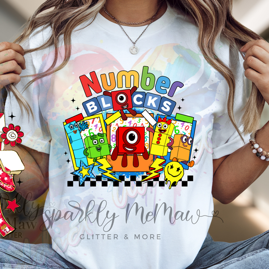 Number Blocks Polaroids DTF Transfer (Fabrics)