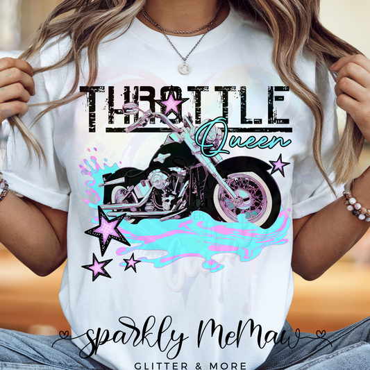 Throttle Queen Ready to Press DTF Transfer (Fabrics only)