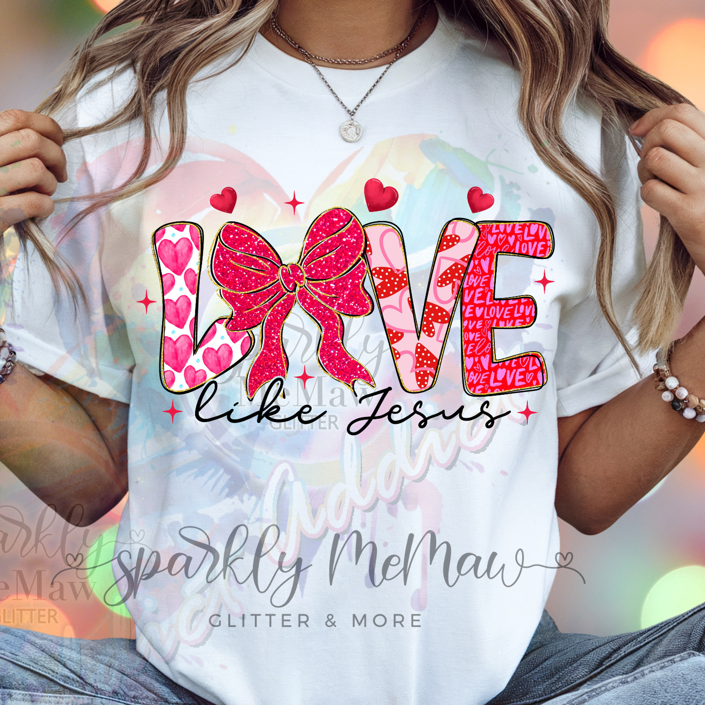 Love Like Jesus dtf transfer black