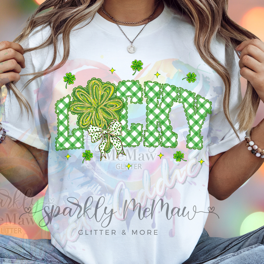 Seersucker Lucky dtf Transfer