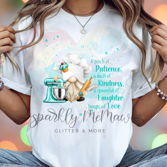 Baking love gnome dtf transfer