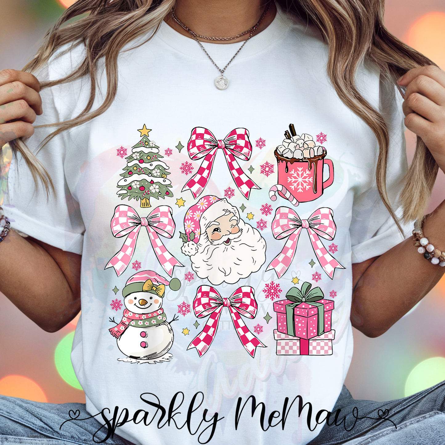 Pink Christmas Gang (only 10$ at check out)  (For Fabrics Only) Gang Sheet 5 Foot