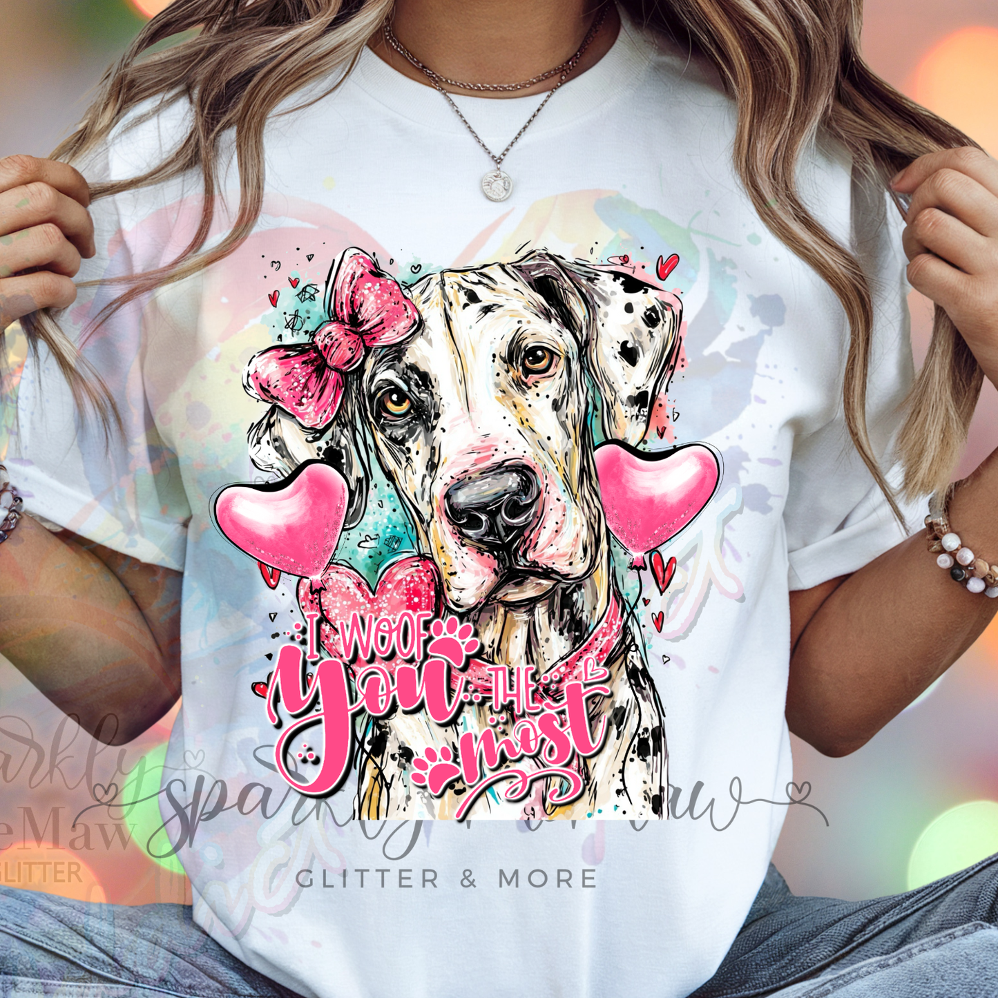 I Woof You Most Great Dane DTF Transfer