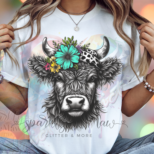 Spring Highland DTF Transfer