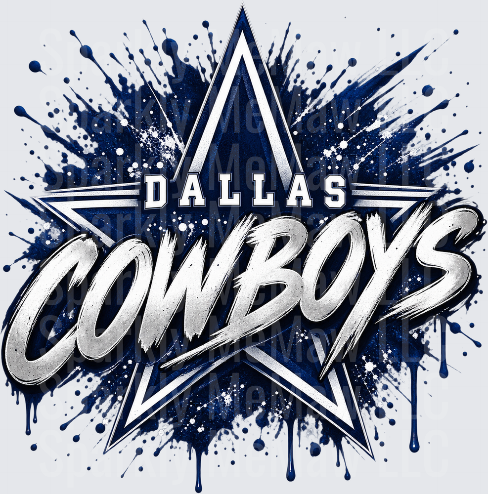 Dallas Cowboys Star Splatter UV DTF Decal