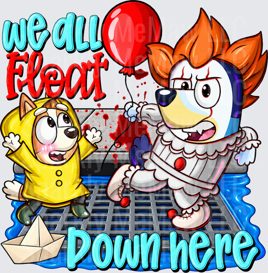 Bluey Pennywise We All Float UV DTF Decal