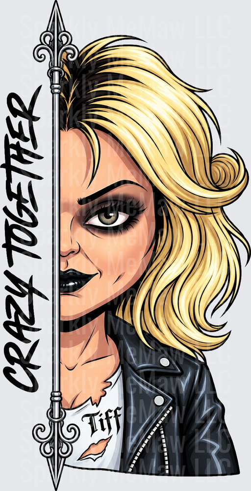 Tiffany Bride of Chucky Crazy Together UV DTF Decal