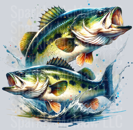 bass fish 3 Clip Art UV DTF Decal