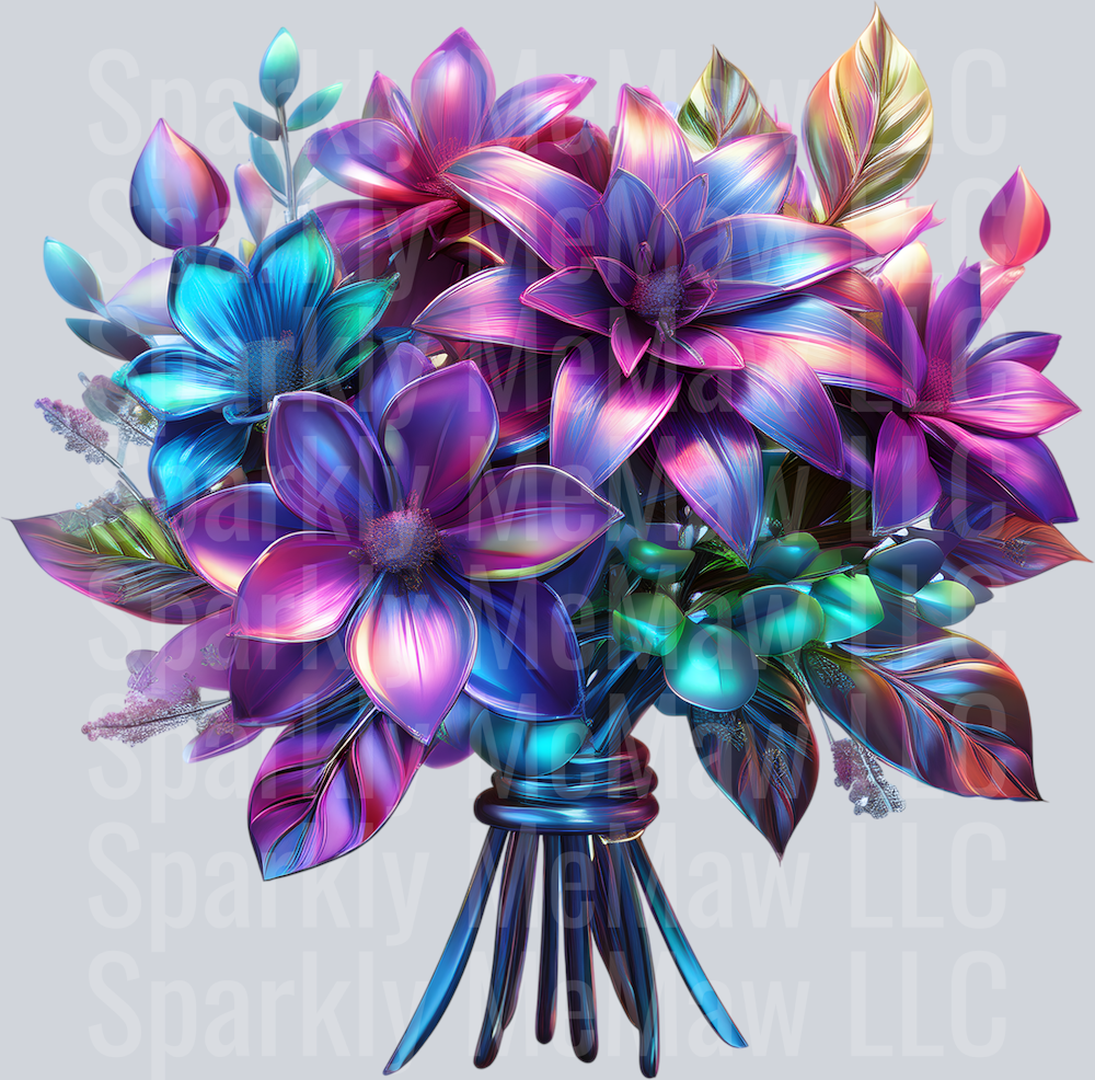 jewel tone floral clipart (30) UV DTF Decal