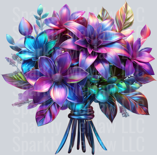 jewel tone floral clipart (30) UV DTF Decal
