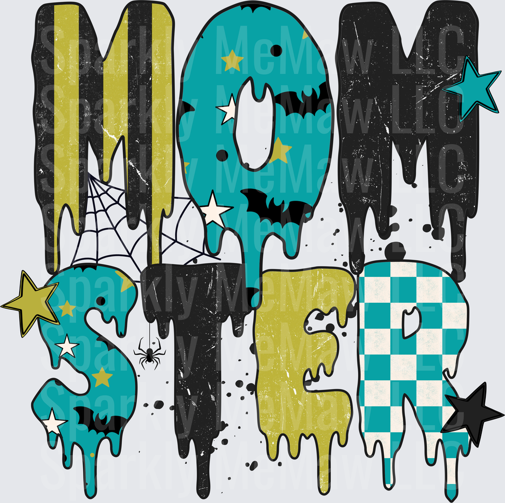 Mom Ster Halloween Drip UV DTF Decal