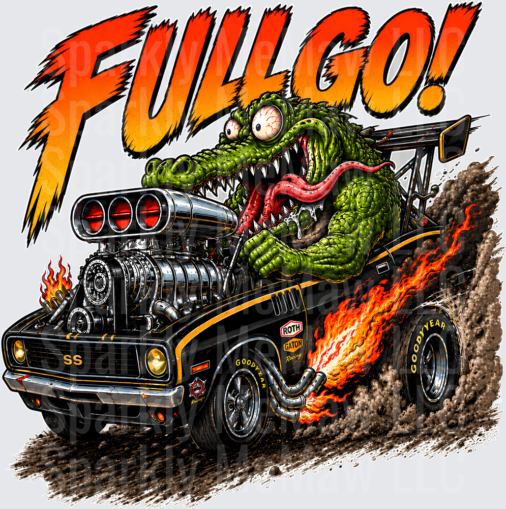 Full Go Gator Muscle Car is a UV DTF Decal