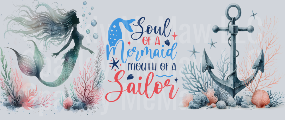 Soul of a Mermaid 16 oz UV DTF Wrap