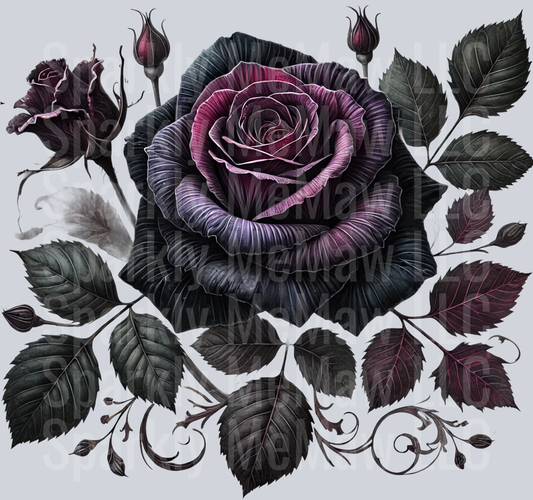 18 Gothic Flowers Clip Art UV DTF Decal