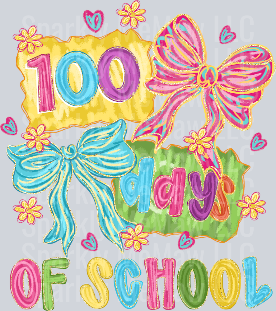 100 Days BrushStrokes UV DTF Decal