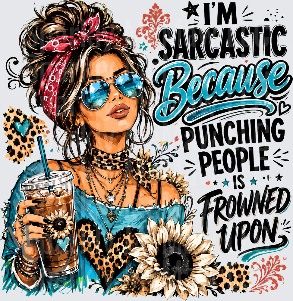 Sarcastic Girl Iced Coffee UV DTF Decal