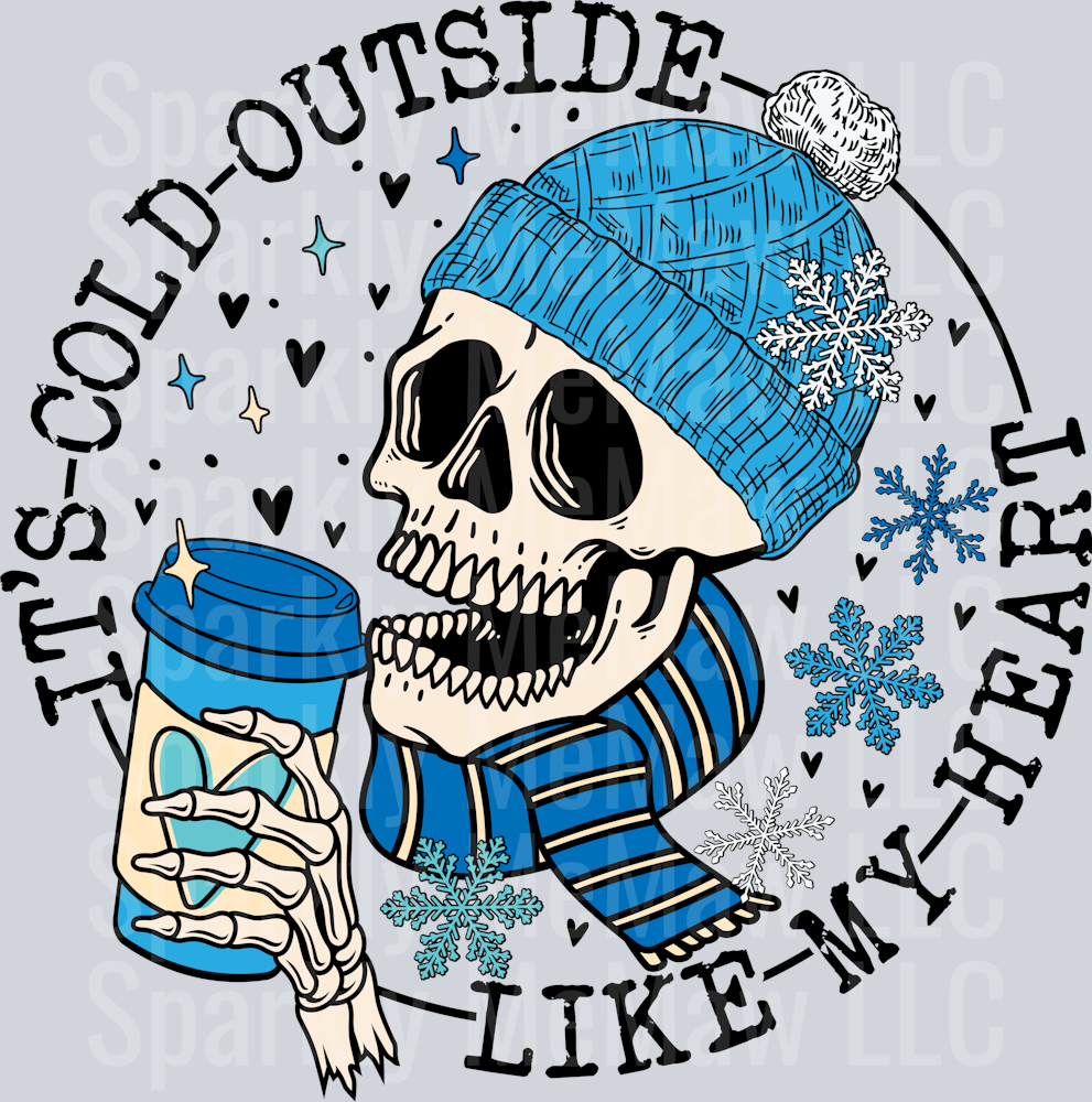 Cold Outside Like my Heart UV DTF Decal