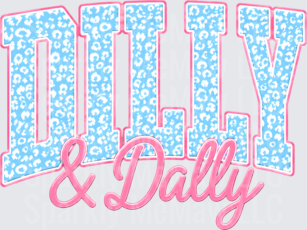 Dilly & Dally Blue Leopard UV DTF Decal