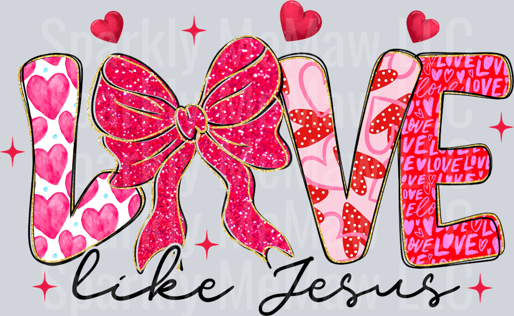 Love Like Jesus uv dtf black (printed in width