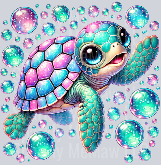 22 Colorful Turtle Clipart UV DTF Decal