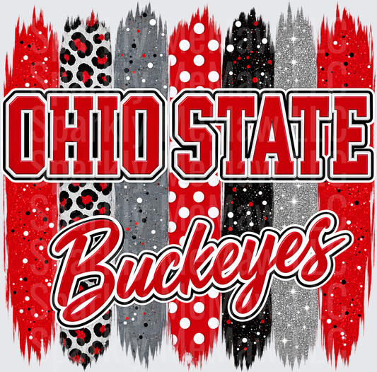 Ohio State Buckeyes Brush Strokes UV DTF Decal