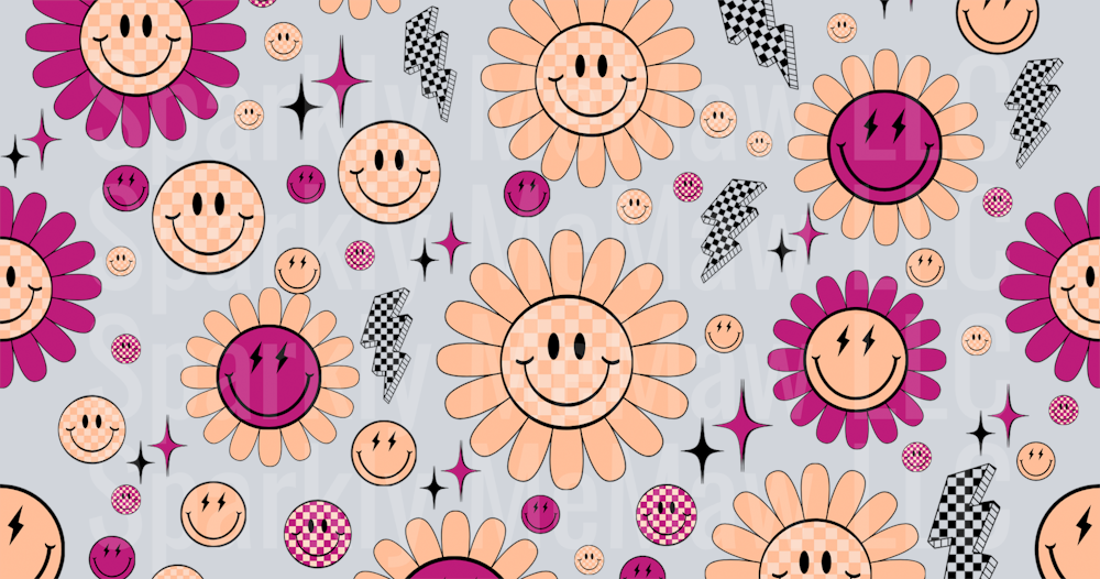 Retro Smile 16 oz UV DTF Wrap