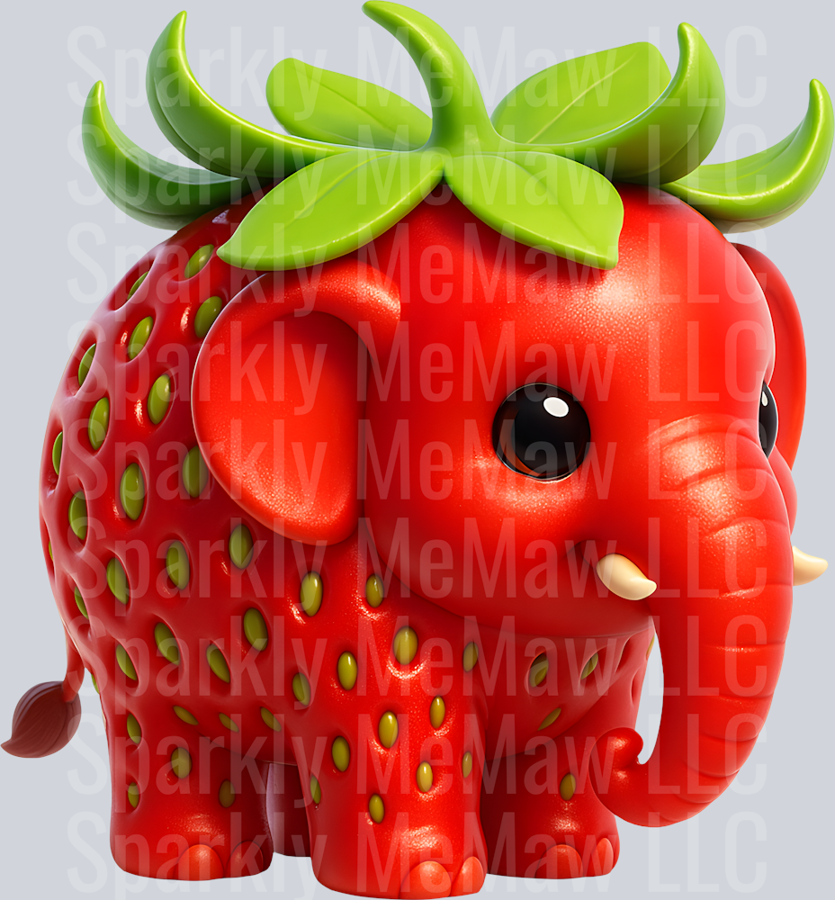 Elephantini Strawberini Brain Rot UV DTF Decal
