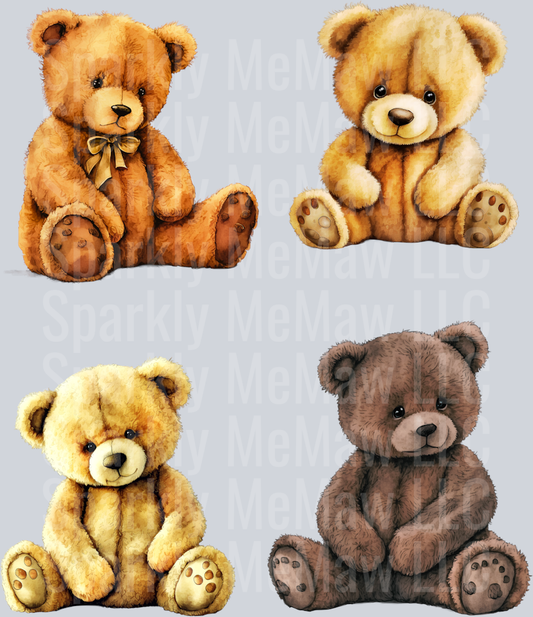 Teddy Bear.UV DTF Element Sheet