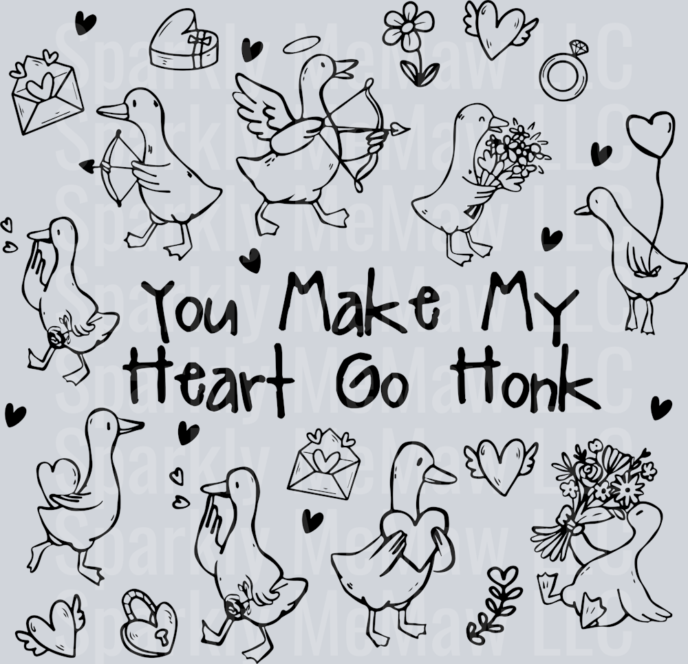 You Make My Heart Go Honk 10x10 UV DTF Element Sheet