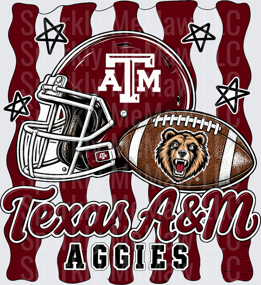 Texas A&M Aggies Football Helmet UV DTF Decal