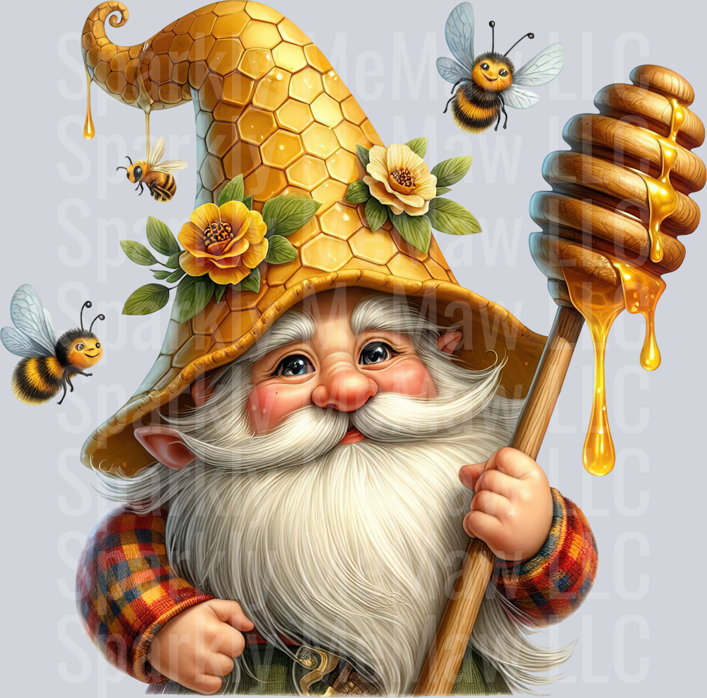 18 Bee Gnome UV DTF Clip Art Decal