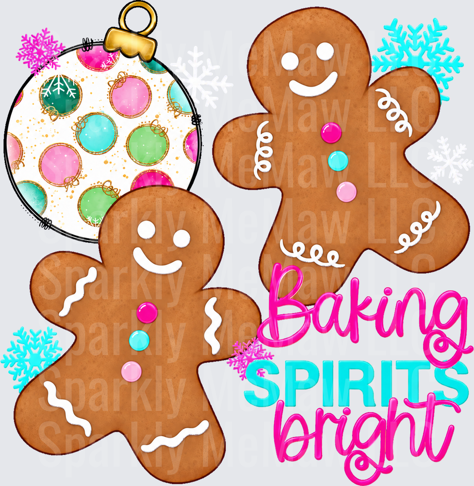 Baking Spirits Bright Gingerbread UV DTF Decal