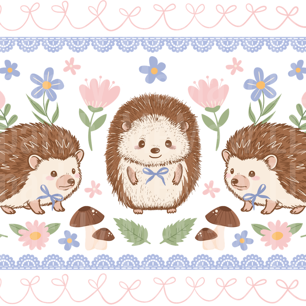 Spring Hedgehogs UV DTF DECAL